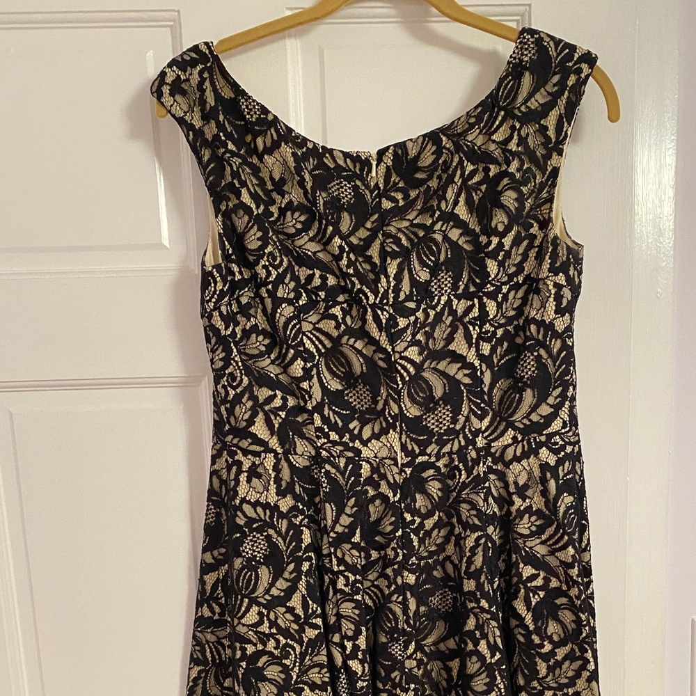 Anthropologie black and cream lace dress